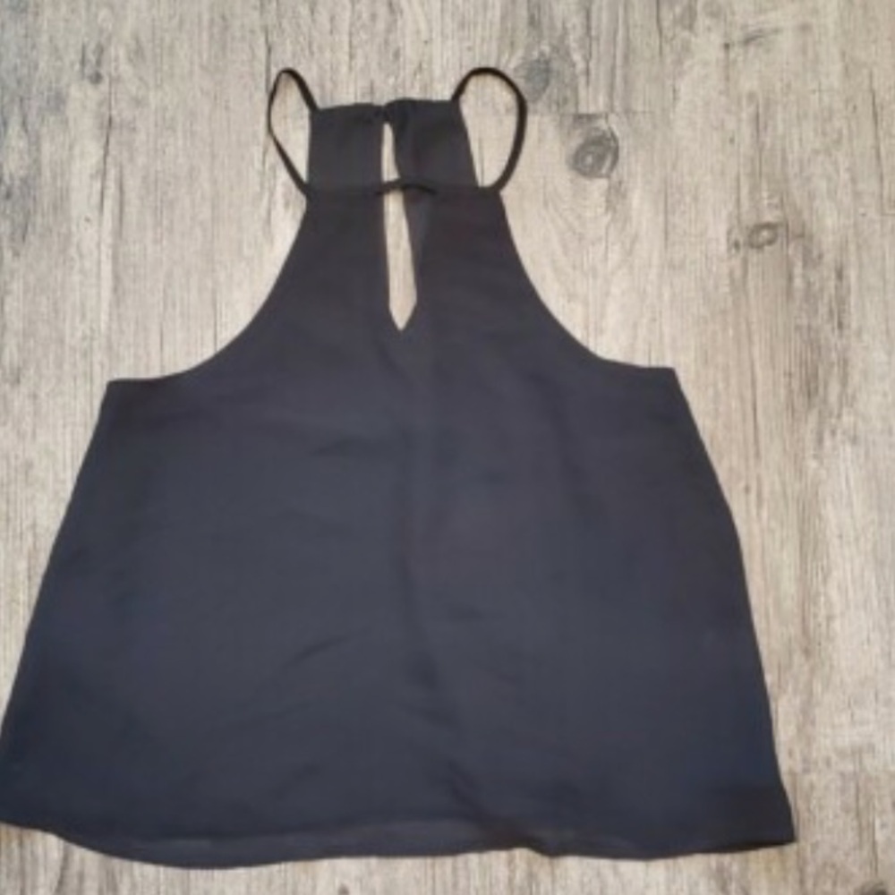 Millau Halter black halter top, open back, lightweight XS